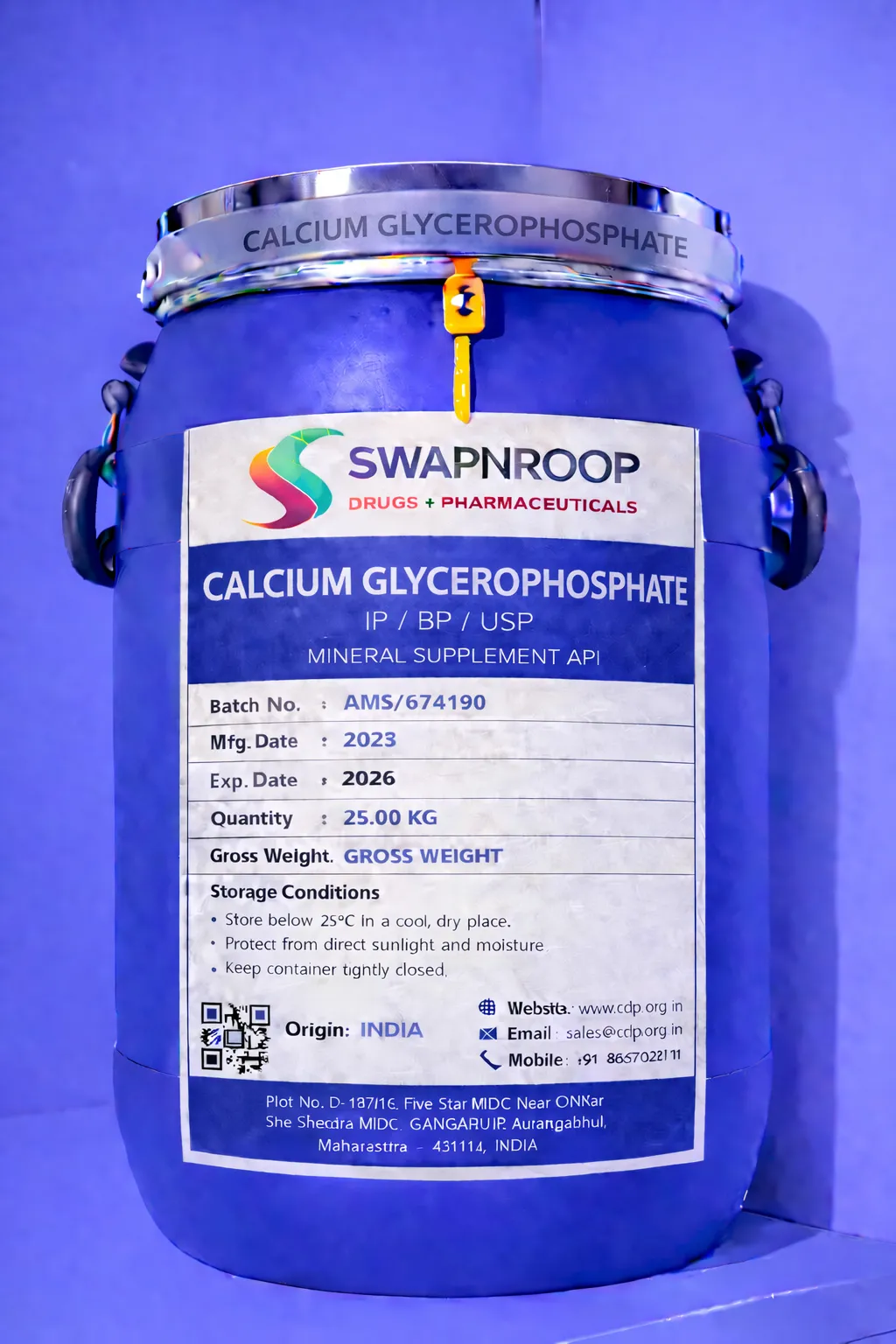 Calcium Glycerophosphate API Manufacturer in Maharashtra India